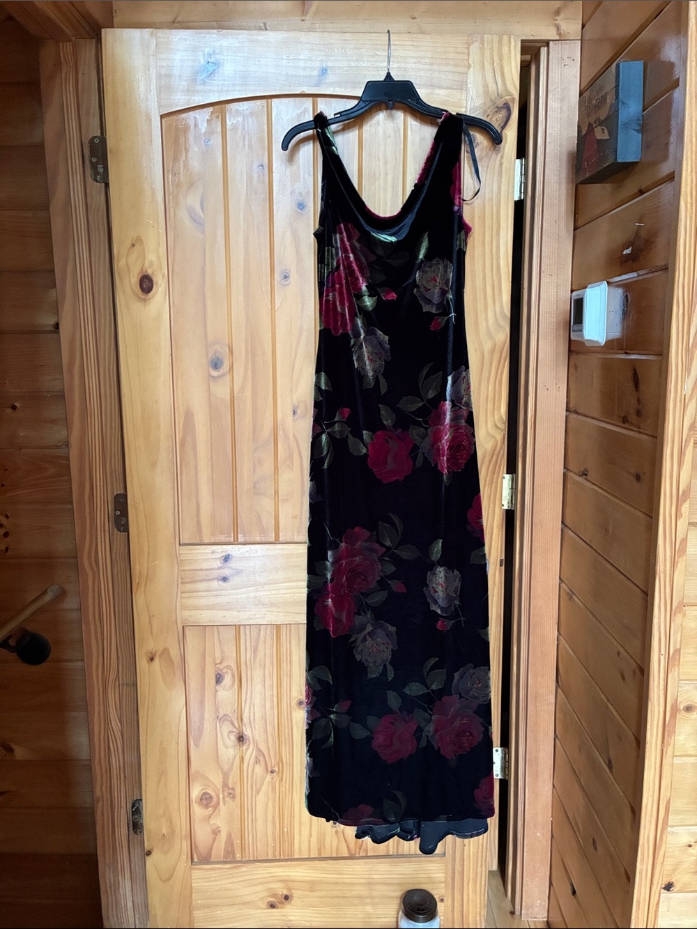 Vintage velvet drape front evening gown whimsgoth
